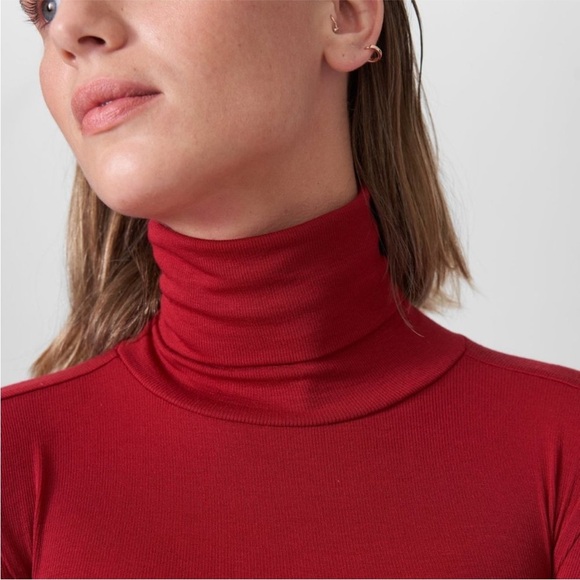 UNIVERSAL STANDARD Foundation Long Sleeve Turtleneck Dress Red Dahlia Size Large - Picture 2 of 10